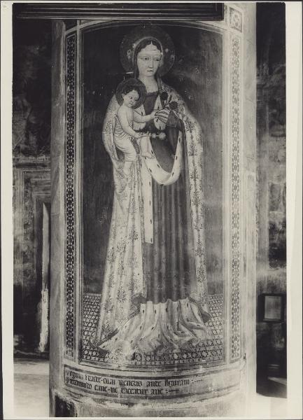 Dipinto murale - Madonna con Bambino - Lodi - Chiesa di S. Francesco - Pilastro