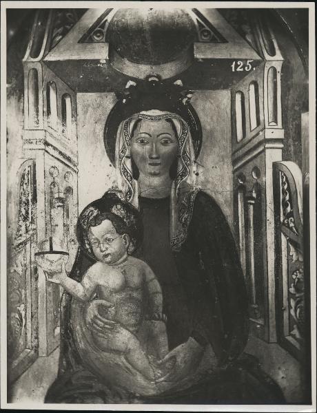 Dipinto murale - Madonna con Bambino (particolare) - Breno - Chiesa di S. Maurizio