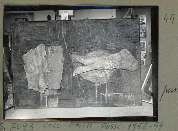 Dipinto - Testa e uccello - Roberto Crippa - 1959 - interno, studio