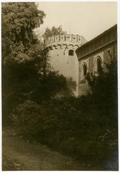 Cassino Scanasio di Rozzano - Castello Visconteo - torrione esterno - vegetazione