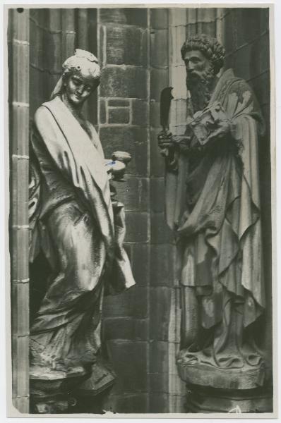 Scultura - San Bartolomeo (n. 817 Nebbia) e Maria Maddalena (?) - Milano - Duomo - Braccio di croce settentrionale