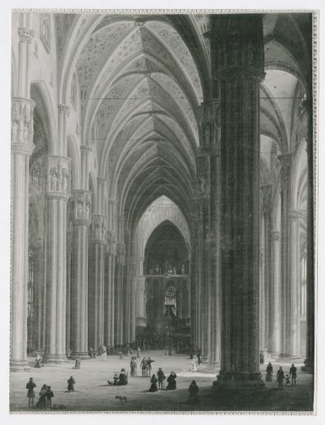 Dipinto - Interno del Duomo di Milano, veduta - Anonimo (Ambito di Luigi Bisi ?) - Milano - Museo di Milano (inv. 436)