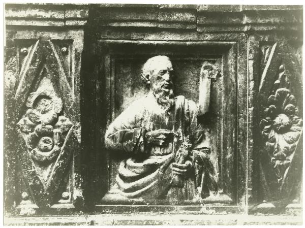 Scultura - Bassorilievo con un Profeta, Francesco di Simone Ferrucci (attr.), sec. XV - Bologna - S. Petronio, finestrone del lato occidentale