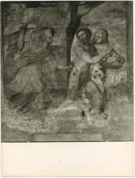 Affresco riportato su tela - Cacciata dal Paradiso - pittore ignoto - Milano - chiesa di Sant'Angelo - convento