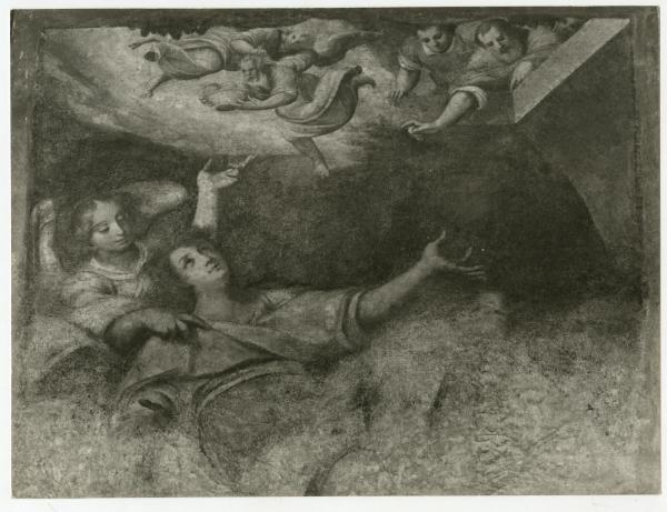 Affresco riportato su tela - Daniele nella fossa dei leoni - pittore ignoto - Milano - chiesa di Sant'Angelo - convento