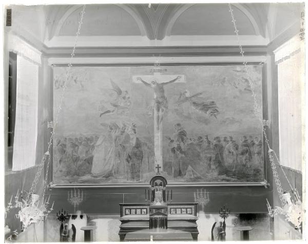 Dipinto - Affresco - Crocefisso tra santi e certosini - Bartolomeo Roverio - Refettorio - Certosa di Garegnano - Milano