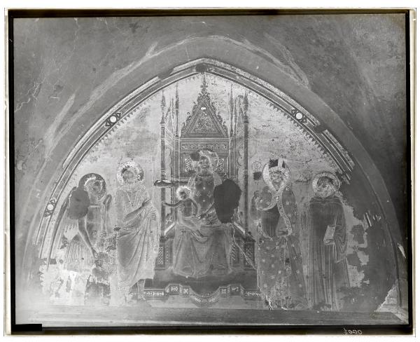 Pittura murale - Affrescco - Madonna col bambino - Viboldone - Abbazia di San Pietro