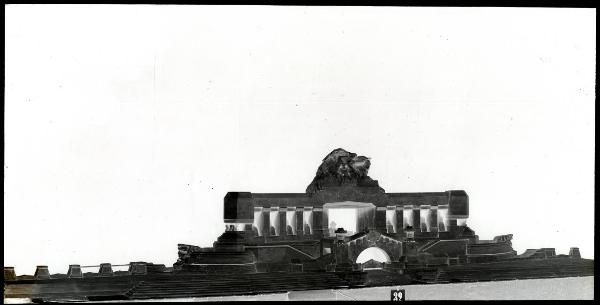 Milano - Palazzo della Permanente - esposizione - Concorso per il monumento ai caduti di Milano - bozzetto n.32 - architetto Felice Pasquè di Milano