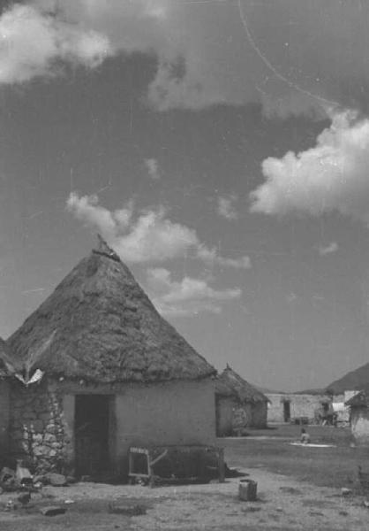 Viaggio in Africa. Villaggio - capanne con tetto di paglia