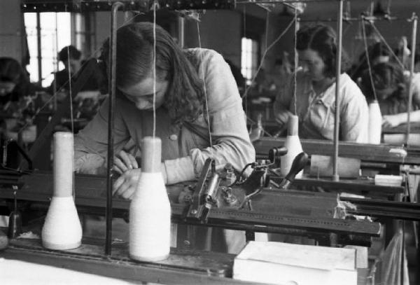 Produzione di maglieria d'angora - Lavorazione della lana - Filatura - Operaie al lavoro
