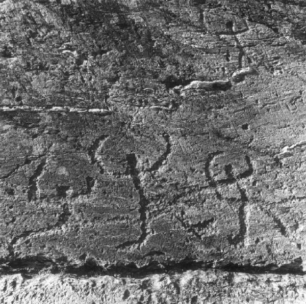 Grosio - Rupe Magna - Incisioni rupestri - particolare di figure con archi da guerra e lottatori