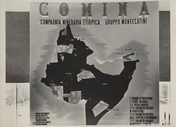 Roma - Mostra autarchica del minerale italiano del 1938 - Padiglione Africa italiana - Pannello