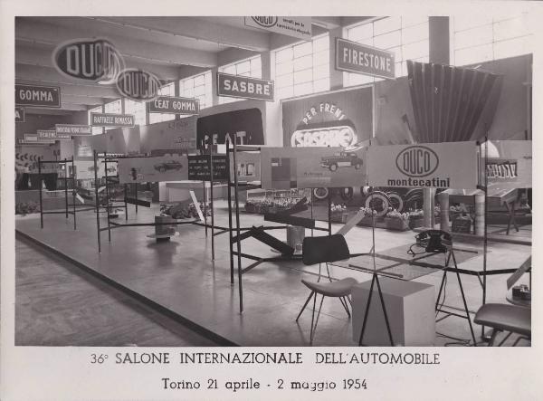 Torino - Salone Internazionale dell'automobile - Stand Montecatini dedicato alle vernici Duco