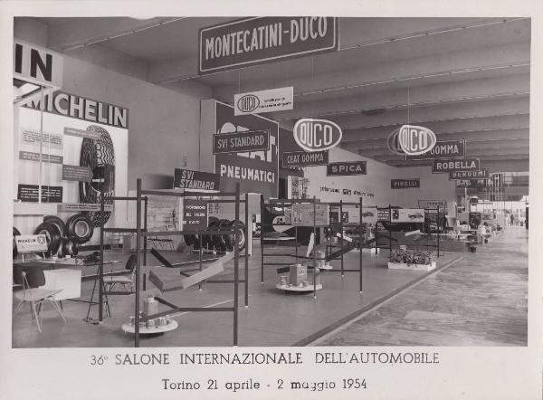 Torino - Salone Internazionale dell'automobile - Salone espositivo - Stand Montecatini dedicato alle vernici Duco