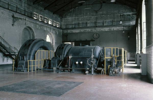Cornate d'Adda - Centrale idroelettrica Bertini - Sala macchine - Turbine con alternatore