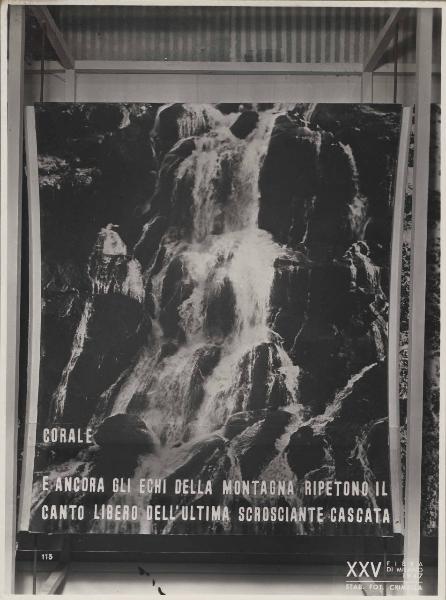 Milano - Fiera campionaria del 1947 - Padiglione Montecatini - Sala azoto e carbone - Pannello energia idroelettrica
