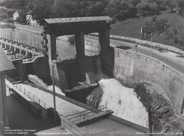 Burgraviato - Società elettrica Alto Adige - Centrale idroelettrica di Tell - Sbarramento sull'Adige