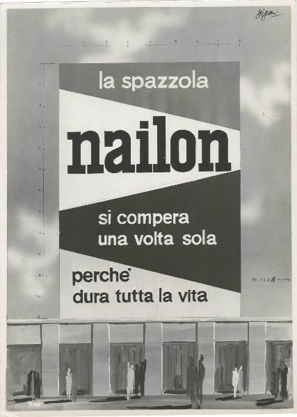 Riproduzione - Bozzetto - Pubblicità spazzola di Nailon