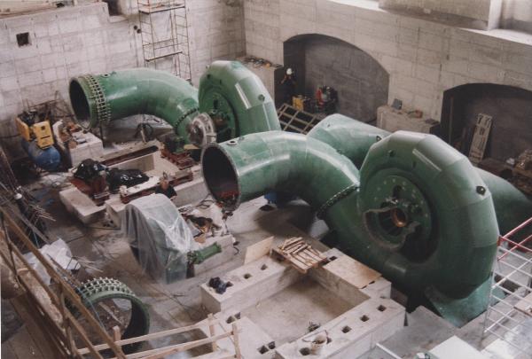 Cornate d'Adda - Centrale idroelettrica Bertini - Lavori di ammodernamento - Gruppi macchine 1 e 2 - Chiocciole turbine Francis - Fondazioni per i generatori
