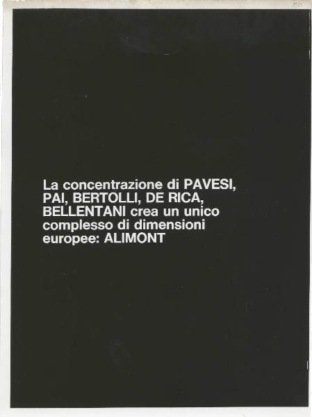 Milano - Fiera campionaria del 1973 - Padiglione Montedison - Riproduzione di pannello espositivo - Alimentari