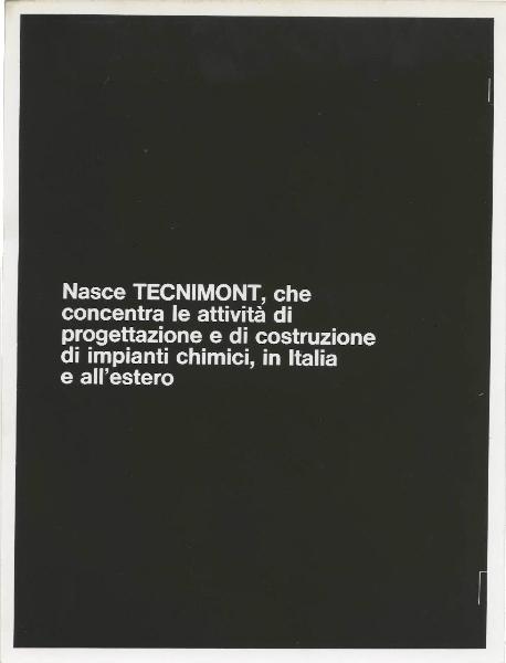 Milano - Fiera campionaria del 1973 - Padiglione Montedison - Riproduzione di pannello espositivo - Ingegneria chimica - Tecnimont
