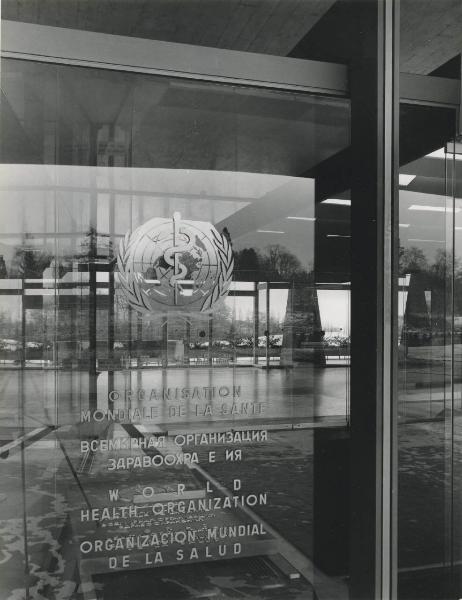 Ginevra - Pregny-Chambés - Settore Marmi - Palazzo Organizzazione Mondiale della Sanità (OMS) - Ingresso - Vetrata