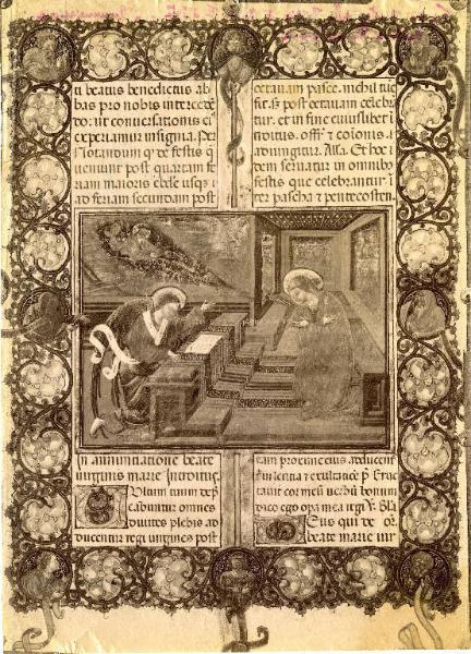 Testo - Miniatura - Bibbia di Nicolò III d'Este - Dipinto - Annunciazione - Mantova - Palazzo Ducale