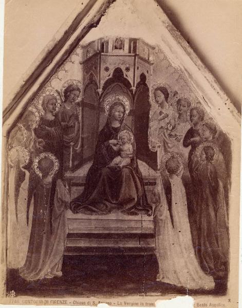 Dipinto - Madonna col Bambino in trono e angeli - Beato Angelico - Firenze - S. Ansano