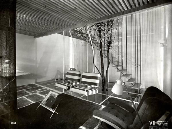 VII Triennale - Galleria dell'arredamento - Seconda parte - Stanza di soggiorno in una villa di Franco Albini