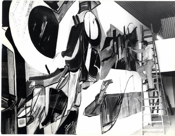 XIII Triennale - Momenti di tempo libero - Il verde nelle zone residenziali - Dipinto murale "il caos delle città" - Rossello Mario
