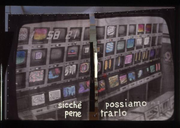 XVI Triennale - Terzo ciclo - Lo spazio audiovisivo - Lo spazio scenografico della televisione italiana - Scenografia per sigla televisiva di A. Prina