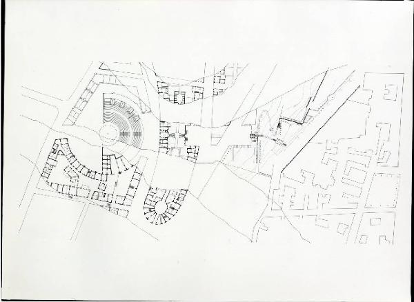 XVI Triennale - Terzo ciclo - Galleria del disegno - Belice '80: progetti alternativi - Planimetria del progetto "tra due città"