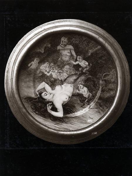II Biennale - Sala Cascella - Grande piatto in ceramica "La sirena" di Basilio Cascella