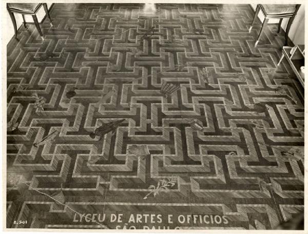 IV Triennale - Mostre estere - Brasile - Pavimento intarsiato con motivo "asaroton"