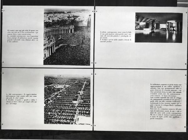 IX Triennale - Mostra dell'architettura spontanea - Pannelli fotografici con esempi di architetture urbane