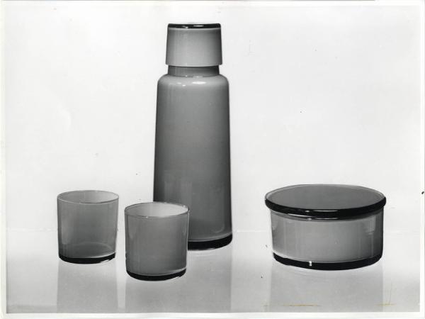 XII Triennale - Sezione della Norvegia - Bottiglie, bicchieri e contenitore in vetro - Johansson Willy