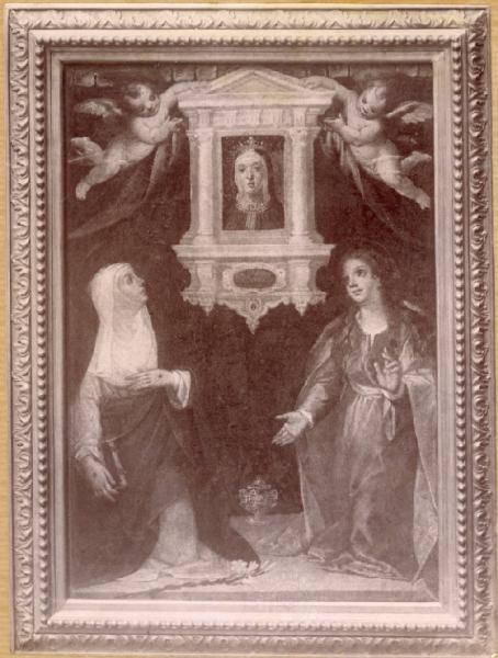 Vanni, Francesco? - Edicola con l'immagine della Vergine tra Santa Caterina da Siena e la Maddalena - Dipinto