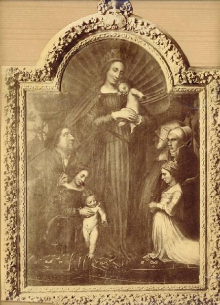 Holbein Hans il Giovane - Madonna con Bambino e donatori (famiglia del Borgomastro Meyer) - Dipinto - Tempera su tavola - Darmstadt - Schlossmuseum