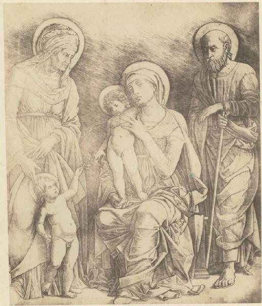 Bottega di Mantegna (Giovanni Antonio da Brescia?) - Sacra Famiglia con Sant'Elisabetta e San Giovannino - Incisione
