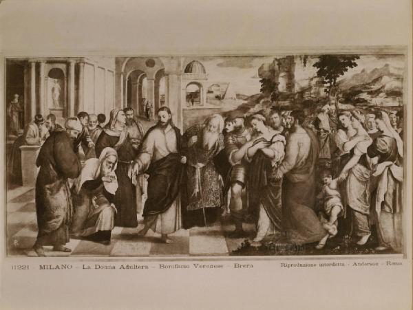 Bonifacio Veronese - Cristo e l'adultera - Dipinto - Olio su tela - Milano - Pinacoteca di Brera