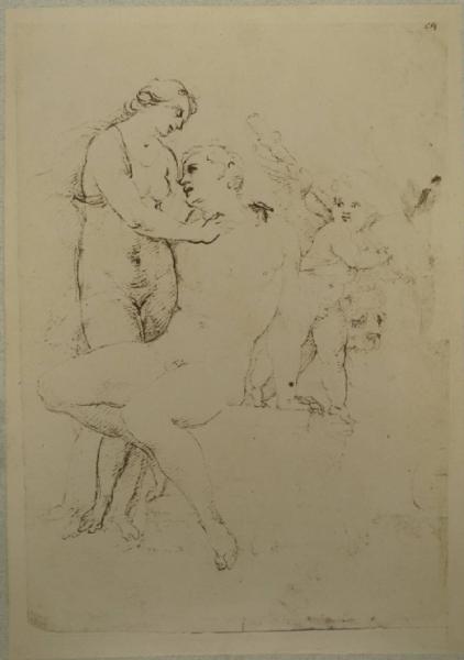 Cesare da Sesto - Studio per un gruppo con Ercole, Onfale e un amorino- Schizzo - Disegno