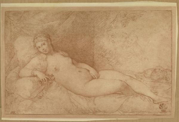 Vecellio, Tiziano (copia da) - Venere di Urbino - Disegno - Parigi? - Collezione C. Brunner?