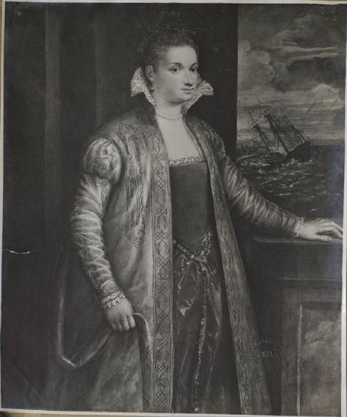 Vecellio, Tiziano (Attr.) - Ritratto di Emilia di Spilimbergo - Dipinto - Olio su tela