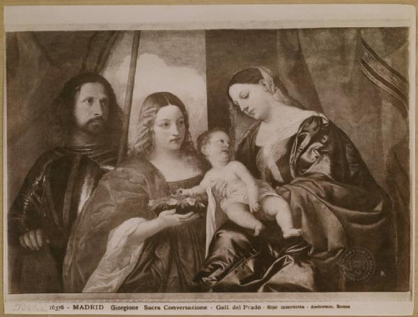 Vecellio, Tiziano - Madonna con Bambino e i santi Ulfo e Brigida - Dipinto - Olio su tavola - Madrid - Prado
