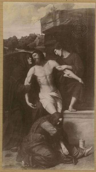 Bonvicino, Alessandro detto Moretto - Pietà - Dipinto - Olio su tavola - Richmond, (Surrey) - Collezione Cook