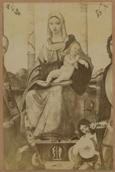 Marmitta, Francesco - Madonna con Bambino in trono tra due santi e angeli musici (part.)- Dipinto - Parigi - Museo del Louvre