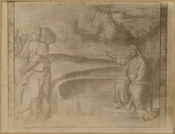 Tisi, Benvenuto detto Garofalo - Cristo e la Samaritana al pozzo - Cartone preparatorio? - Disegno - Parigi - Louvre - Département des Arts graphiques