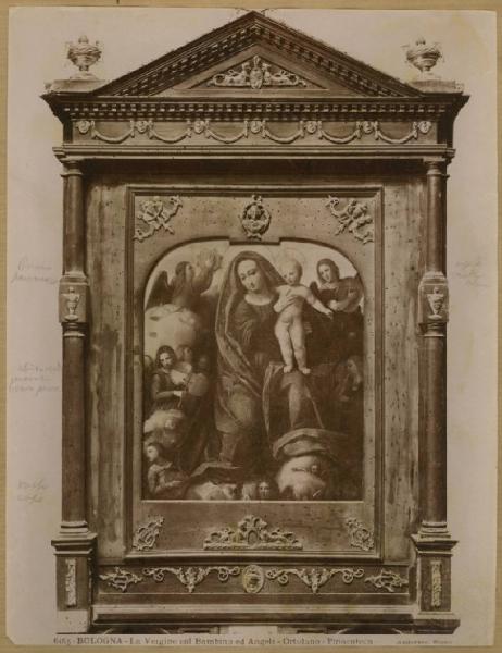 Benvenuti, Giovanni Battista detto Ortolano - Madonna con Bambino in gloria e angeli - Dipinto su tavola - Bologna - Pinacoteca Nazionale