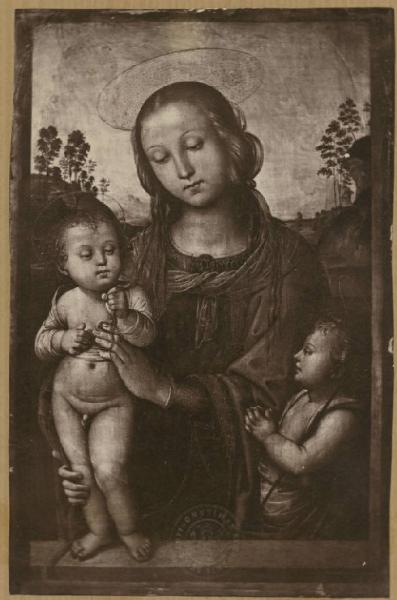 Vannucci, Pietro detto Perugino - Madonna con Bambino e san Giovannino - Dipinto - Tempera su tavola - Londra - National Gallery