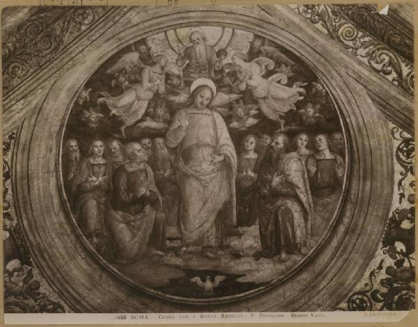Vannucci, Pietro detto Perugino (e aiuti) - La Trinità e gli apostoli - Affresco - Città del Vaticano - Stanze Vaticane - Stanza dell'Incendio - Volta